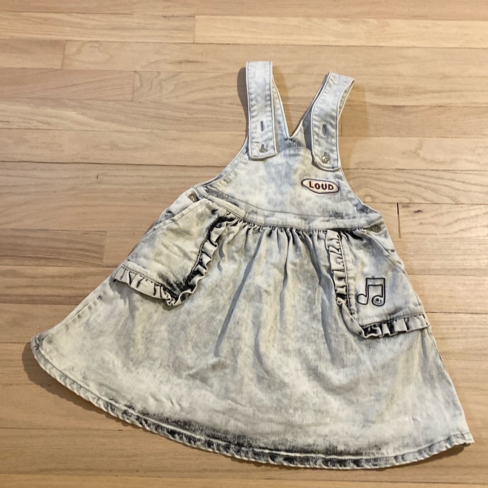 Loud. Size 4 gray black denim jumper dress